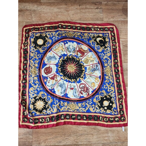 1970s AVON ‘Sign of the Stars’ Astrological Zodiac 35” Scarf Made in Italy READ